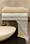 Tile 3-Piece Bath Towel Set – 100X150 cm 100% Cotton, Soft Textured, Knitted Pattern