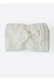 Organic Knitwear Thin Knitted Ruffle Blanket Ecru