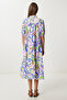 Patterned Flounced Summer Woven Dress Lfg0047 Lila Blue - 5