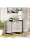 FFD Modern Glass Top Console Table: Sleek Entryway Furniture for Living Room. Metal Frame - 5