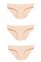 Set of 3 Skin Color 100% Cotton Laser Cut Panties
