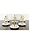 18 Pieces Porcelain Plate Tea Set - 6 Cup - 6 Plate - 6 Butterfly Spoons - Eva Cup with Gold Details