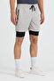 Men's Quick Dry Feature Training Astroturf Fitness Short Leggings Sports Shorts - 3