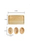 Triple Ramekin Snack Bowl Set with Wooden Tray 3 Section Natural Rubber Tree Snack Cups and Plate - 3