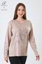Women's Middle Age and Above Viscose New Coating Pattern Stone Embroidered Lycra Beige Mother Combed Cotton Blouse - 2