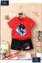 Children's Unisex “Sonic Black Blue Canvas“ Custom Printed Crew Neck T-Shirt - Shorts Set