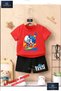 Children's Unisex “Sonic Ziplayan Afis Icinde“ Special Printed Crew Neck T-Shirt - Shorts Set