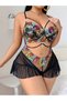 Colorful Lace Mini Plus Size Jumpsuit Nightgown - 3