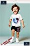 Children's Unisex “Sonic Black Blue 2Li Character“ Custom Printed Crew Neck T-Shirt - Shorts Set - 2