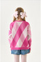 Girls' Knitwear Sweater – Diamond Pattern / Long Sleeve / Crew Neck - 4