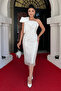 Beaded Fabric Bow Detailed Pencil Dress - White - 2