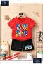 Children's Unisex “Sonic 4 Square Photo Icing“ Custom Printed Crew Neck T-Shirt - Shorts Set