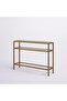 FFD Console Table for Living Room 105x25x75 Cm Metal Console Table with 3 Clear Glass Shelve - 5