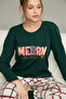 Green Plaid Knitted Cotton Pajamas Suit25240237