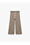 Plaid Wide Leg Trousers with Belt Detail - 2