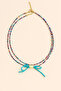 Bohemian Necklace with Colorful Beaded Bow Detail – Handmade with Adjustable Chain