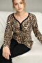 Leopard Print Knitted Cotton Pajamas Suit25240238