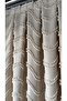 Linen Textured Tasseled Ecru Panel Background Curtain Luxury Single Wing 1/3 Tight Pleated - 3
