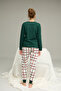 Green Plaid Knitted Cotton Pajamas Suit25240237 - 3