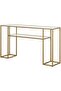 FFD Modern Glass Console Table – Minimalist Entryway Table with 2-Tier Storage, 120x40x80cm - 6