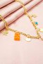 Women's Special Design Orange Mixed Figured Evil Eye Necklace - 2