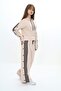 Girls' 100% Cotton Striped Hooded Snap-Button Bottom & Top Tracksuit Set-5010