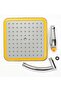 Square Top Rainfall Shower Head Silver/Yellow - 3