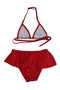 Red Patterned Girl's Bikini Set - 2