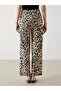 Lcwaikiki Classic Women's Leopard Patterned Trousers with Elastic Waist - 5