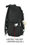 Black Korean Backpack Double Compartment Side Pockets Back Support Accessories and Toys - 3