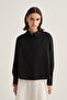 Women's Organic Cotton Oversize Short Shirt Black - 4