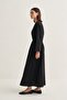 Women's Organic Cotton Lace-Up Dress Black - 3