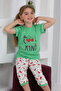 Girls' 100% Natural Cotton Short Sleeve Quality Capri Pajama Set - 2