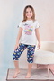 Girl's 100% Natural Cotton Short Sleeve Capri Quality Pajama Set - 7