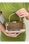 Women's Gold Palsim Evening Dress Clutch Portfolio Bag - 3