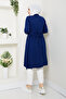 Women's Casual Cardigan with Pockets Navy Blue - 7