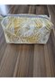 Yellow Feather Patterned Makeup Bag - 2