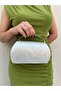 Women's Silver Wavy Evening Dress Clutch Portfolio Bag