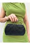 Women's Black Wavy Evening Dress Clutch Portfolio Bag