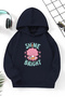 Unisex Navy Blue Children's Hooded Sweatshirt – Shine Bright, Printed Hooded Thick Fabric