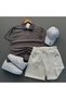 Ribbed Ottoman Premium Fabric Half Zipper Unisex T-Shirt and Shorts Set of 2