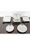 Porcelain 5 Piece Presentation Plate & Cookie Plate & Footed Presentation Plate Set Papatya Black Cast - 2