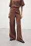 Belt Detailed Modal Trousers - Brown - 6