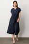 Linen Shirt Collar Knot Detailed Blouse Short Pants Set - 2
