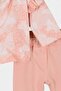 Baby Girl Butterfly Printed Hooded Raincoat, Jacket, Seasonal, 2 Thread Bottom Top 3 Piece Set - 4