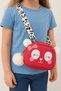 Girl's Faux Leather Crossbody Bag with Panda Figure and Pompom Detail - 3