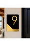 Apartment -Wall - Door - Hotel Number Laser Cut (Black & Gold 14X10 cm) Number 9 Nine - 2