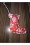 Red Winter Theme Fabric Shoe Ornament