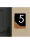 Apartment -Wall - Door - Hotel Number Laser Cutting (Black & Wood 14X10 cm) Number 5 Five - 2