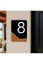 Apartment -Wall - Door - Hotel Number Laser Cutting (Black & Wood 14X10 cm) Number 8 Eight